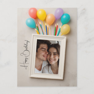 Beige Happy Birthday Personalisiert Poloraid Postkarte