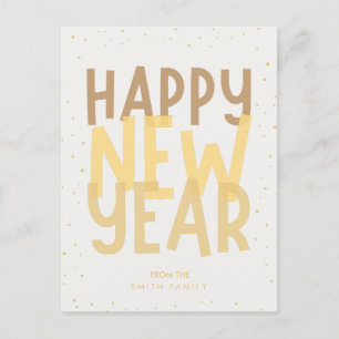 Beige Happy New Year Postkarte