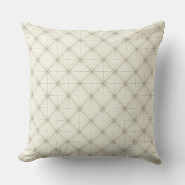 Beige Harmony Grid Kissen (Vorderseite)