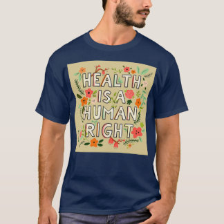 Beige Health ist ein Blumendruck auf der rechten S T-Shirt