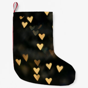 Beige Herzen hell Kleiner Weihnachtsstrumpf