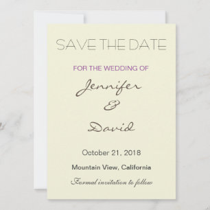 Beige Hintergrund Grau Moderne Hochzeitseinladung Save The Date