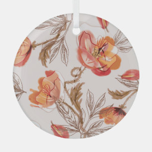 Beige Hintergrundbeläge Wasserfarbmuster Ornament Aus Glas