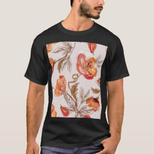 Beige Hintergrundbeläge Wasserfarbmuster T-Shirt