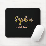 Beige hinzufügen Name Mädchen Boss Text schwarz el Mousepad<br><div class="desc">mädchenhaftes Design</div>