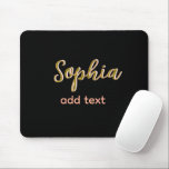 Beige hinzufügen Name Mädchen Boss Text schwarz el Mousepad<br><div class="desc">mädchenhaftes Design</div>