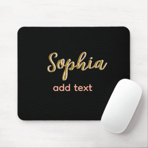 Beige hinzufügen Name Mädchen Boss Text schwarz el Mousepad