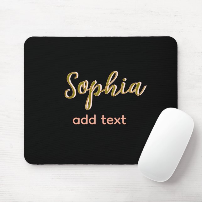 Beige hinzufügen Name Mädchen Boss Text schwarz el Mousepad (Mit Mouse)