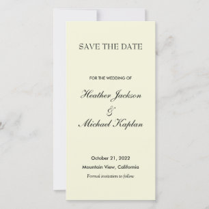 Beige Hochzeit Profi Minimalist Save The Date