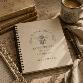 Beige Honigbiene Französisches Landhaus Vintage Ru Notizbuch