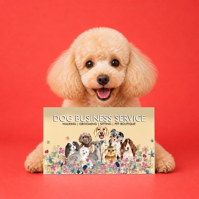 Beige Hunde Wandern Visitenkarte (Von Creator hochgeladen)