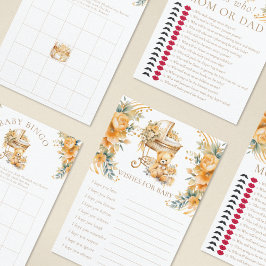 Beige & Imitats Gold Baby wünscht Game Baby Dusche