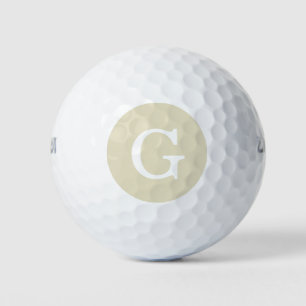 Beige Initial Monogram Golfball