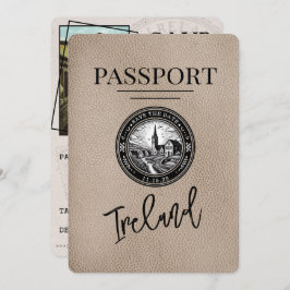 Beige Ireland Passport Save the Date