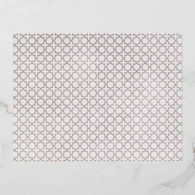 Beige islamische geometrische Muster Folie Einladungspostkarte (Vorderseite)