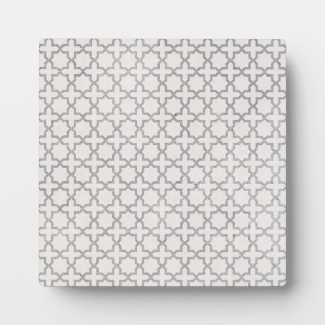 Beige islamische geometrische Muster Fotoplatte (Vorderseite)