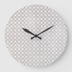 Beige islamische geometrische Muster Große Wanduhr