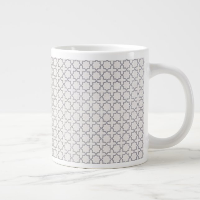 Beige islamische geometrische Muster Jumbo-Tasse (Rechts)
