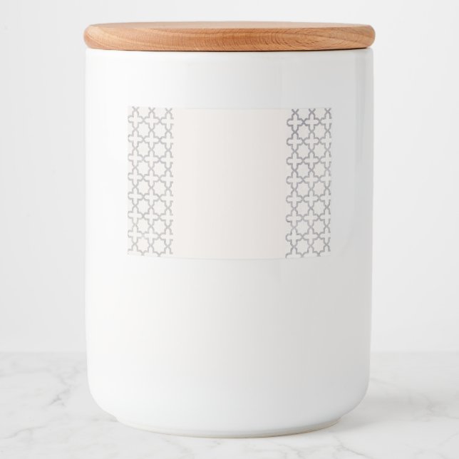 Beige islamische geometrische Muster Lebensmitteletikett (Vorderseite)