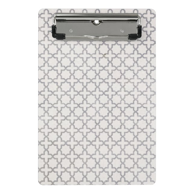 Beige islamische geometrische Muster Mini Klemmbrett (Vorderseite)