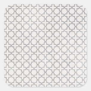 Beige islamische geometrische Muster Quadratischer Aufkleber
