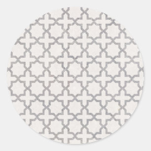 Beige islamische geometrische Muster Runder Aufkleber