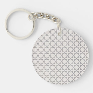 Beige islamische geometrische Muster Schlüsselanhänger
