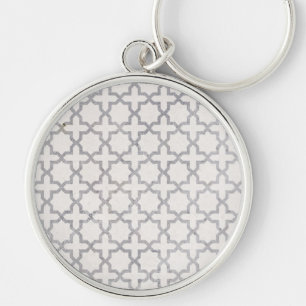 Beige islamische geometrische Muster Schlüsselanhänger