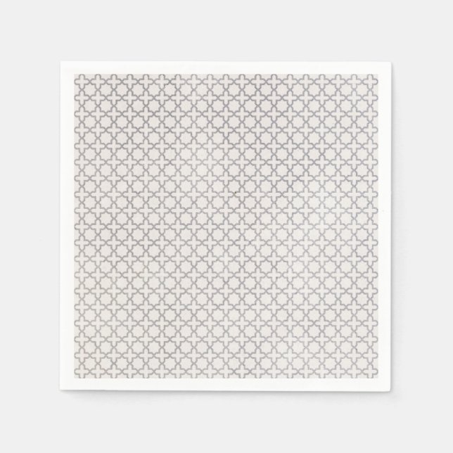 Beige islamische geometrische Muster Serviette (Vorderseite)