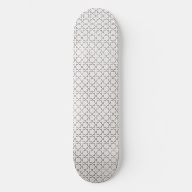 Beige islamische geometrische Muster Skateboard (Vorderseite)