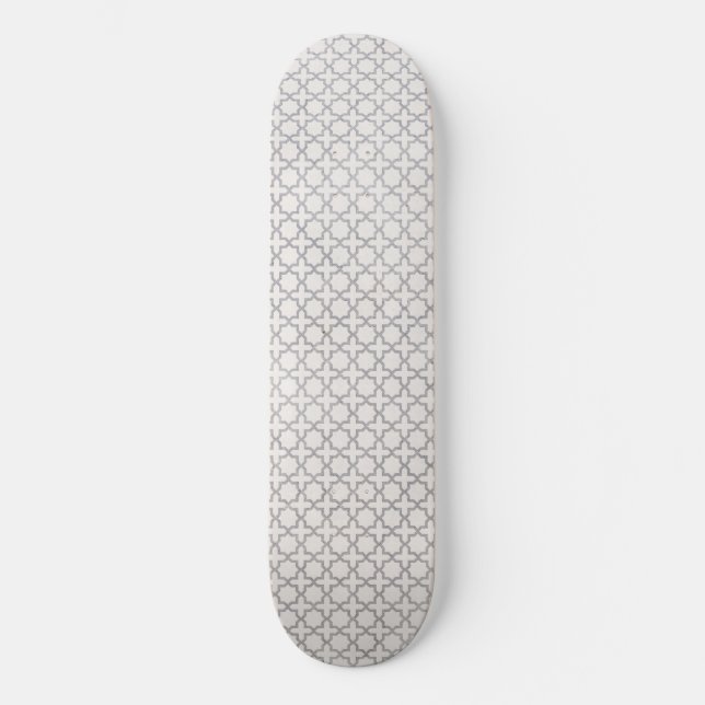 Beige islamische geometrische Muster Skateboard (Vorderseite)