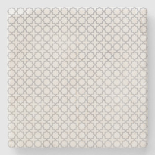 Beige islamische geometrische Muster Steinuntersetzer