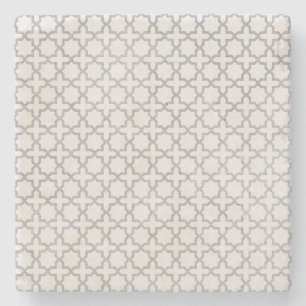 Beige islamische geometrische Muster Steinuntersetzer
