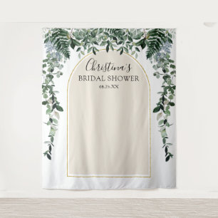 Beige Ivory Arch Botanic Brautparty Foto Stand Wandteppich
