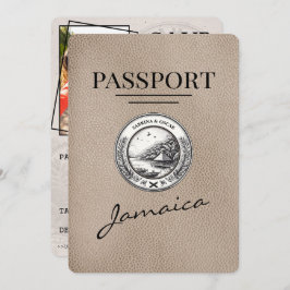 Beige Jamaica Passport Save the Date