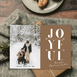 Beige Joyful Erste Weihnachtszeit Moderner Paar Hu Feiertagskarte