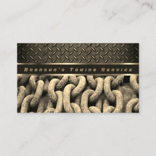Beige Kette Berufliches Auto Schleppen Service Visitenkarte