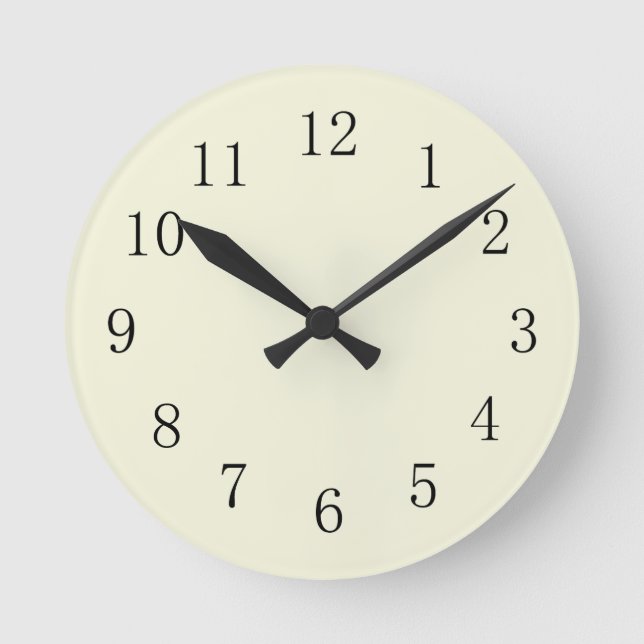 Beige Kitchen Wall Clock Runde Wanduhr (Vorderseite)