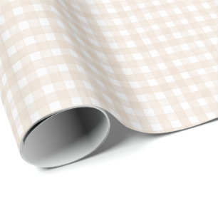 Beige Klassisches Gingham Geschenkpapier