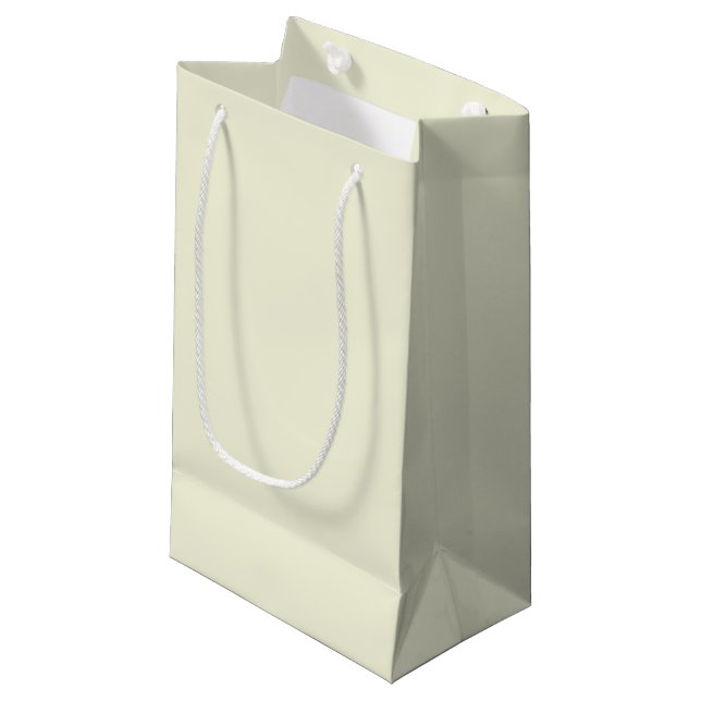 Beige kleine Geschenktasche Geschenktüte (Vorderseite Schrägansicht)