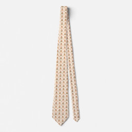 Beige Krawatte mit kleinem Blumenmuster