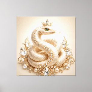 Beige Kristallschlangen-Kronenanhänger Kunst Leinwanddruck