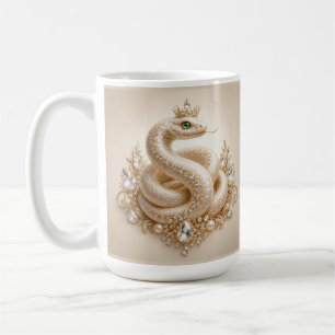 Beige Kristallschlangenkronenanhänger Kunst Kaffeetasse