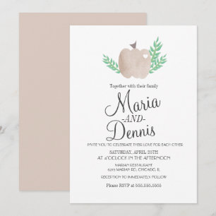 Beige Kürbis neutrale Blätter Hochzeit Einladung