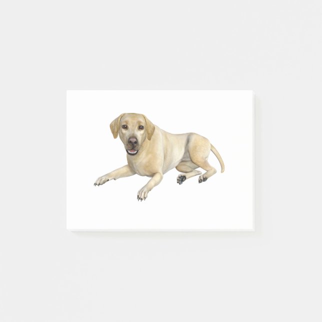 Beige Labrador-Hund, der sich hinlegt Post-it Klebezettel (Vorderseite)