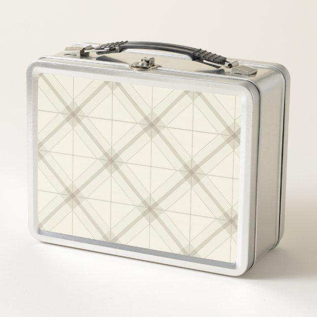 Beige Lattice Metall Brotdose (Vorderseite)