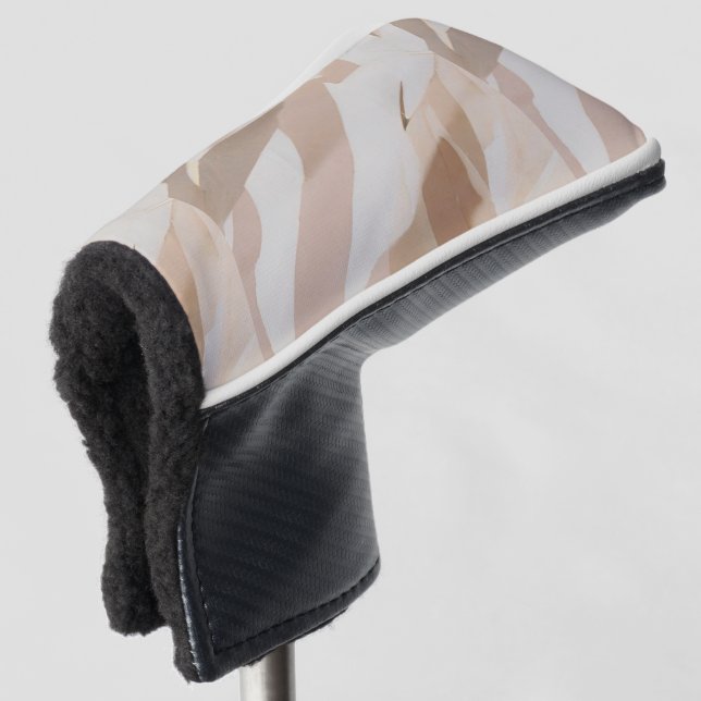 Beige Leaf Golf Cover Golf Headcover (3/4 Vorderseite)