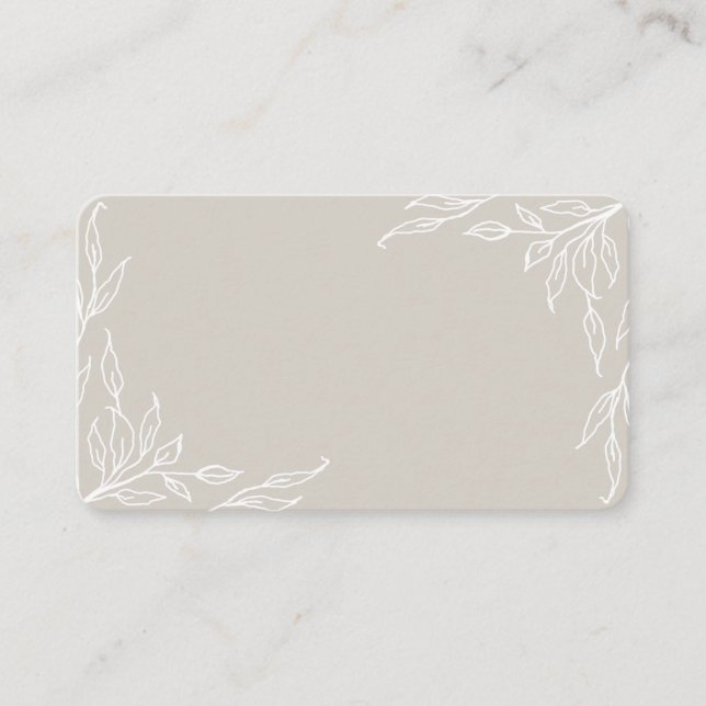 Beige Leaf Motif Erntedank Flat Platzkarte (Vorderseite)