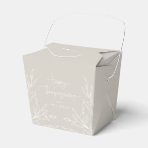 Beige Leaf Motif Happy Thanksgiving Geschenkschachtel