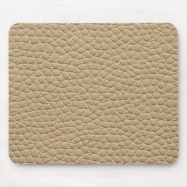 🤍 Beige Lederoffeneinrichtung Ruhiges Modernes Bü Mousepad (Vorne)